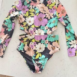 Floral Long Sleeve Swimsuit